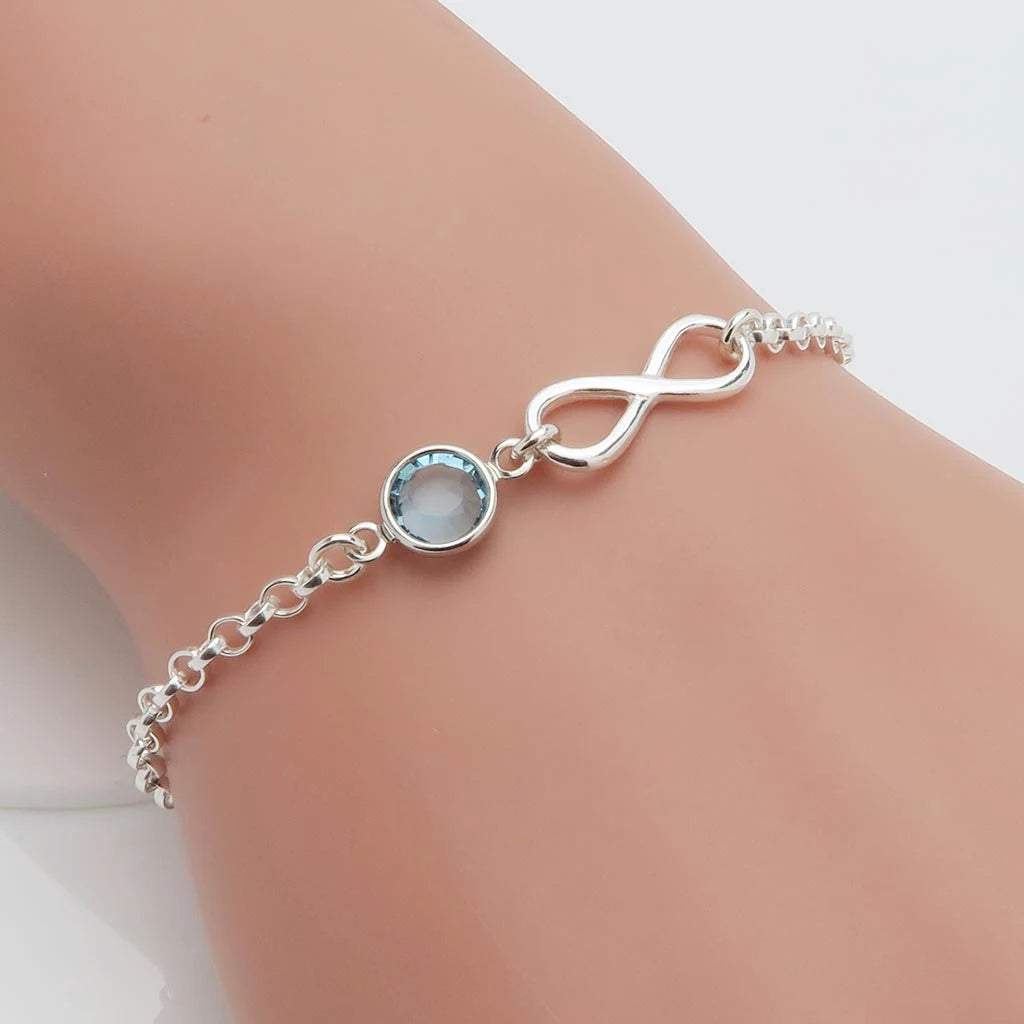 Infinity hot sale birthstone bracelet